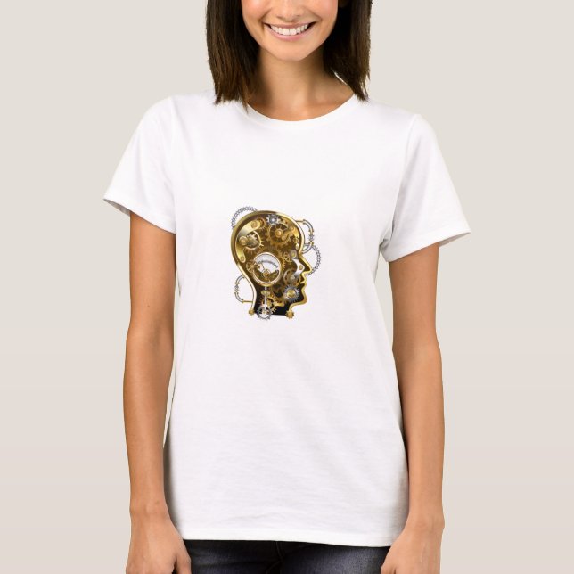 Steampunkopf mit Manometer T-Shirt (Vorderseite)