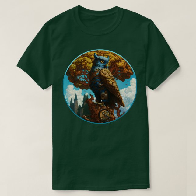Steampunkowl von einem Baum T-Shirt (Design vorne)