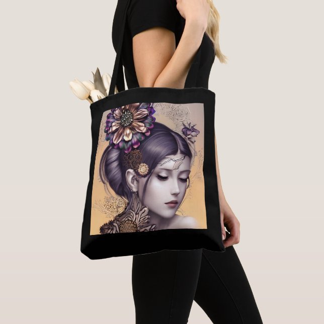 SteampunkPrinzessin mit kugelfarbener Blume Tasche (Von Nahem)