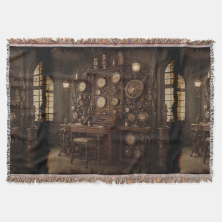 Steampunksaal mit alten Uhren Decke