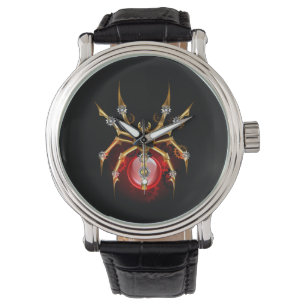 Steampunkspinne auf schwarz armbanduhr