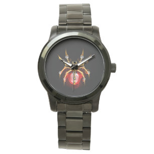 Steampunkspinne auf schwarz armbanduhr