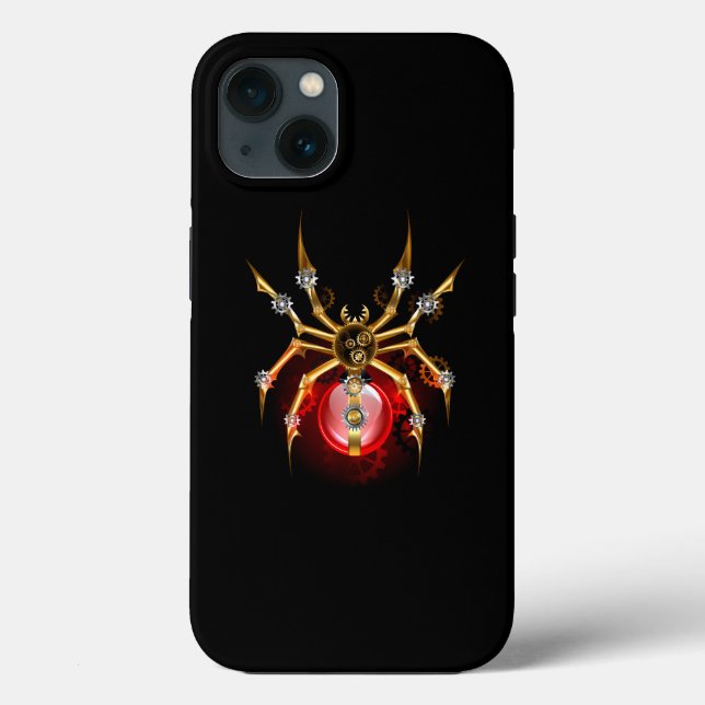 Steampunkspinne auf schwarz Case-Mate iPhone hülle (Rückseite)