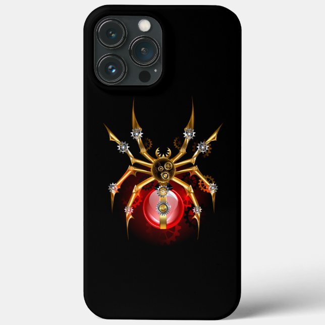 Steampunkspinne auf schwarz Case-Mate iPhone hülle (Rückseite)