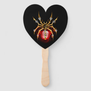 Steampunkspinne auf schwarz fächer