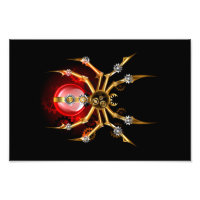 Steampunkspinne auf schwarz