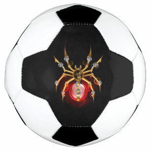 Steampunkspinne auf schwarz fußball