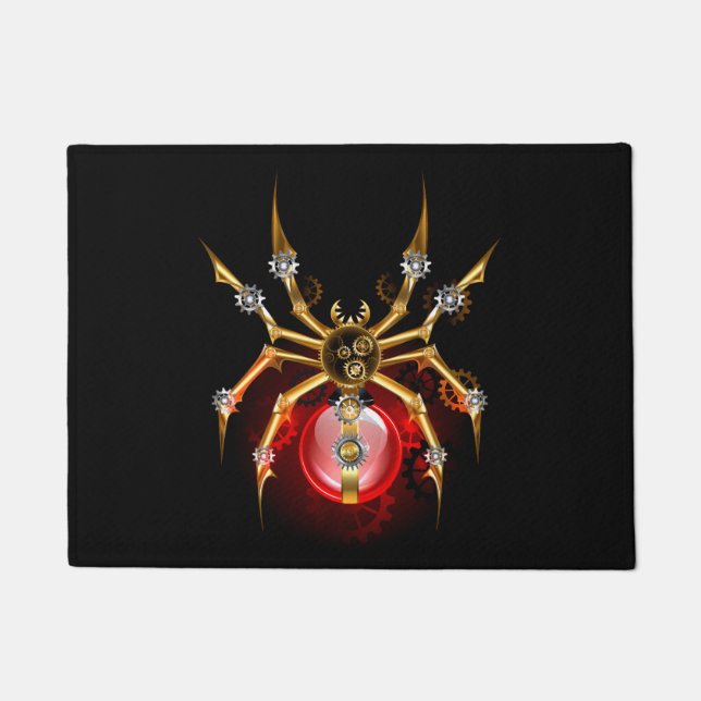 Steampunkspinne auf schwarz fußmatte (Vorderseite)