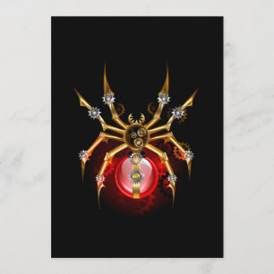 Steampunkspinne auf schwarz menükarte