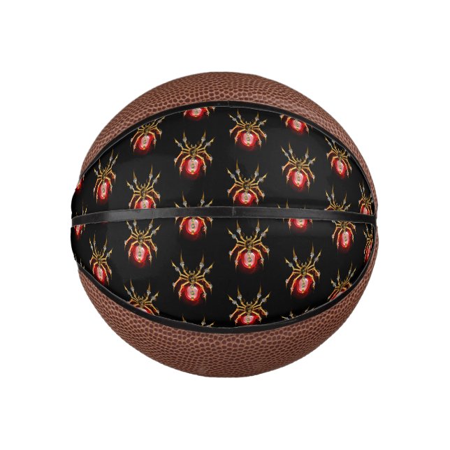 Steampunkspinne auf schwarz mini basketball (Vorderseite)
