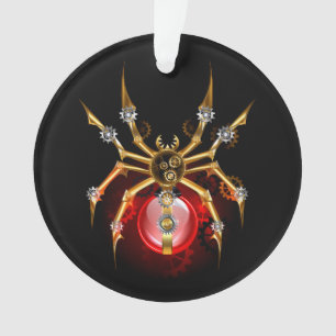 Steampunkspinne auf schwarz ornament