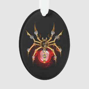 Steampunkspinne auf schwarz ornament