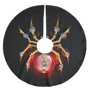 Steampunkspinne auf schwarz polyester weihnachtsbaumdecke