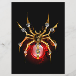 Steampunkspinne auf schwarz programm