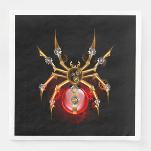 Steampunkspinne auf schwarz serviette
