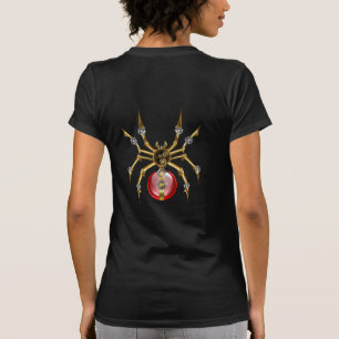 Steampunkspinne auf schwarz T-Shirt