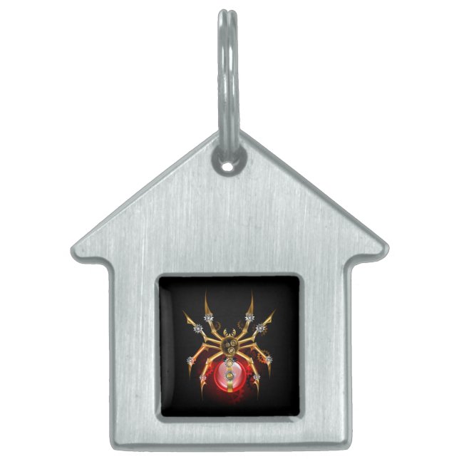 Steampunkspinne auf schwarz tiermarke (Vorderseite)