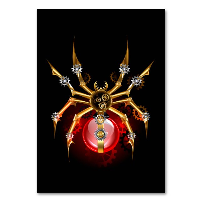 Steampunkspinne auf schwarz tischnummer (Vorderseite)