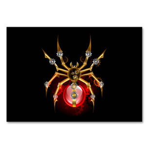 Steampunkspinne auf schwarz tischnummer