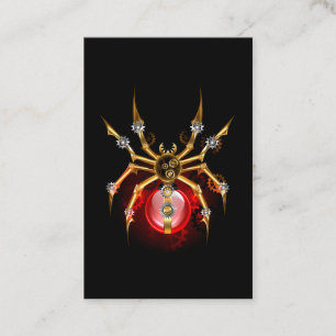 Steampunkspinne auf schwarz visitenkarte
