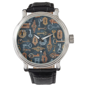 Steampunktasten und Tastenhalter-Armbanduhr Armbanduhr
