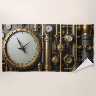 Steampunktpfeifen und -waagen strandtuch