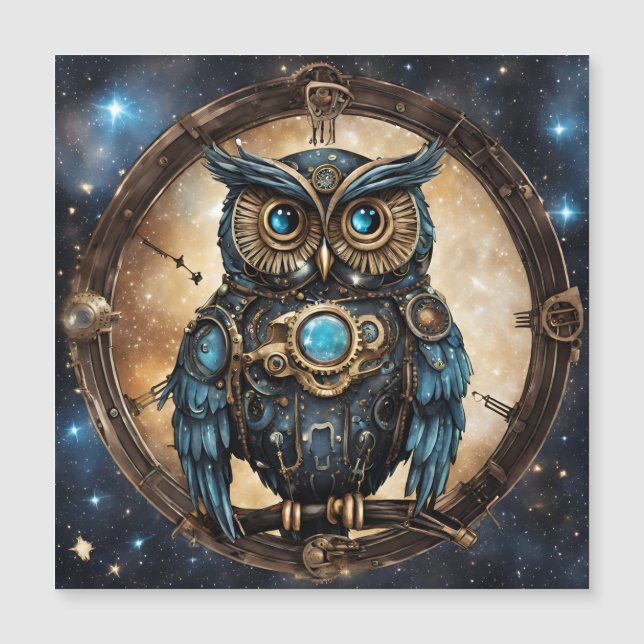 Steampunkugel gegen den galaktischen Himmel Magnetkarte (Vorderseite)
