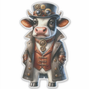 Steampunkuh Transparenter Aufkleber
