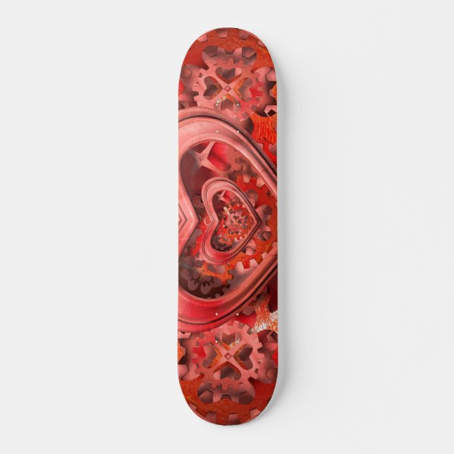 Steampunkuhr-Herzskateboard Skateboard (Vorne)