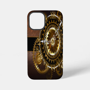 Steampunkuhr mit antiken Zahnrädern iPhone 12 Mini Hülle