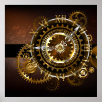 Steampunkuhr mit antiken Zahnrädern