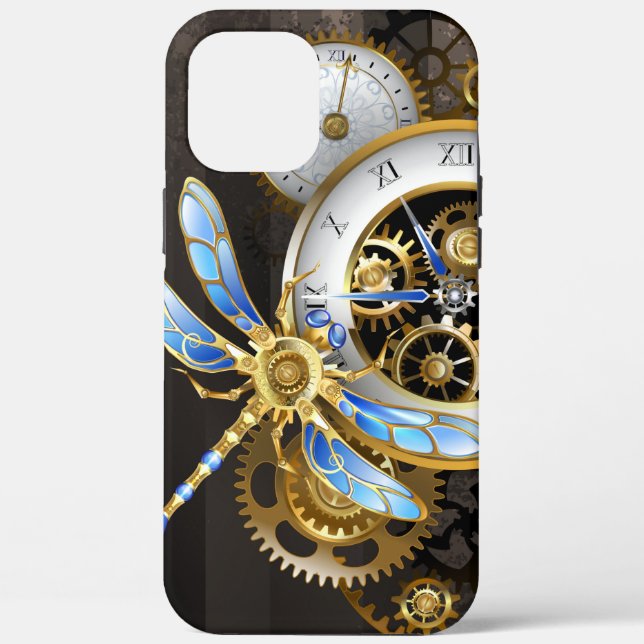 Steampunkuhr mit mechanischem Drachenfliegen Case-Mate iPhone Hülle (Rückseite)