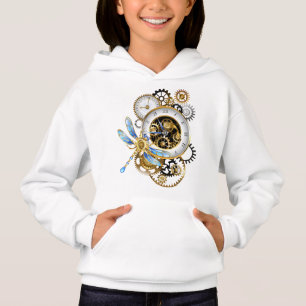Steampunkuhr mit mechanischem Drachenfliegen Hoodie