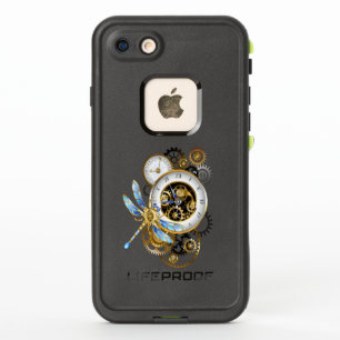 Steampunkuhr mit mechanischer Libelle