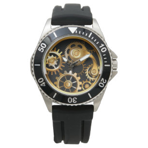 Steampunkuhr mit mechanischer Libelle Armbanduhr