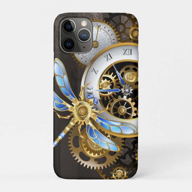 Steampunkuhr mit mechanischer Libelle Case-Mate iPhone Hülle (Rückseite)
