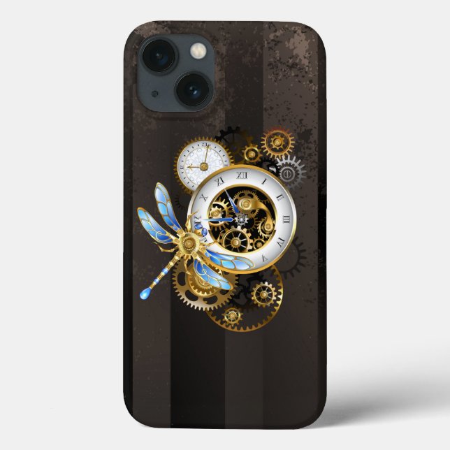 Steampunkuhr mit mechanischer Libelle Case-Mate iPhone Hülle (Rückseite)