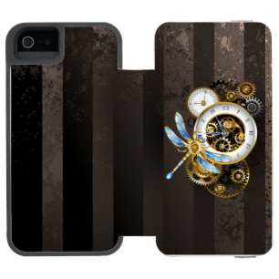 Steampunkuhr mit mechanischer Libelle Incipio Watson™ iPhone 5 Geldbörsen Hülle