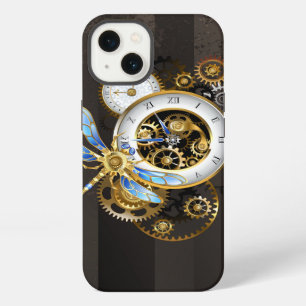 Steampunkuhr mit mechanischer Libelle iPhone Hülle