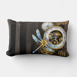Steampunkuhr mit mechanischer Libelle Lendenkissen