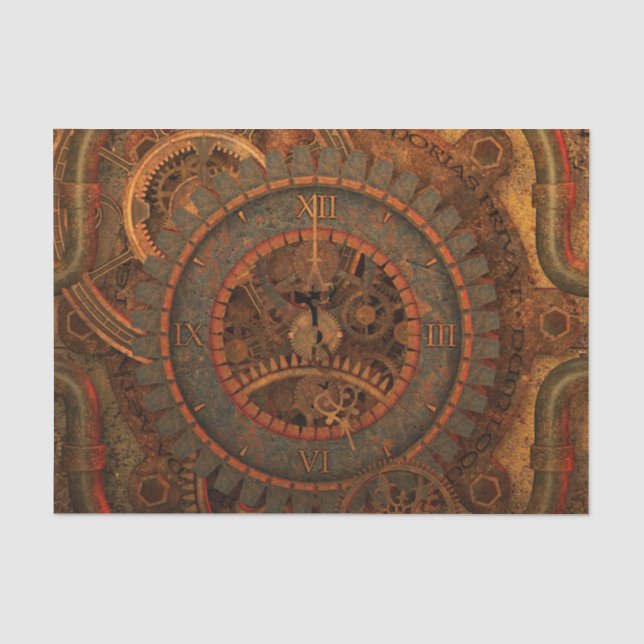 Steampunkuhr Seidenpapier (Vorderseite)