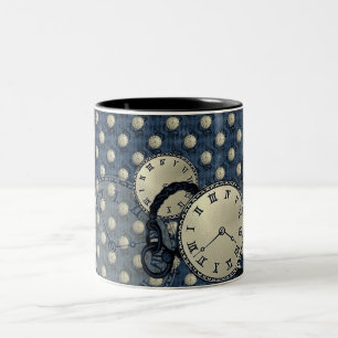 Steampunkuhren gotisch blau zweifarbige tasse