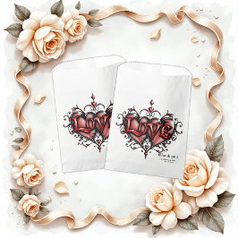 Steamrahmen mit Rote Rosen und Gängen Geschenktütchen