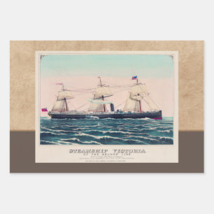 Steamschiff Victoria of the Anchor Line, 1876 Geschenkpapier Set