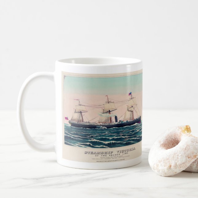 Steamschiff Victoria of the Anchor Line, 1876 Kaffeetasse (Mit Donut)