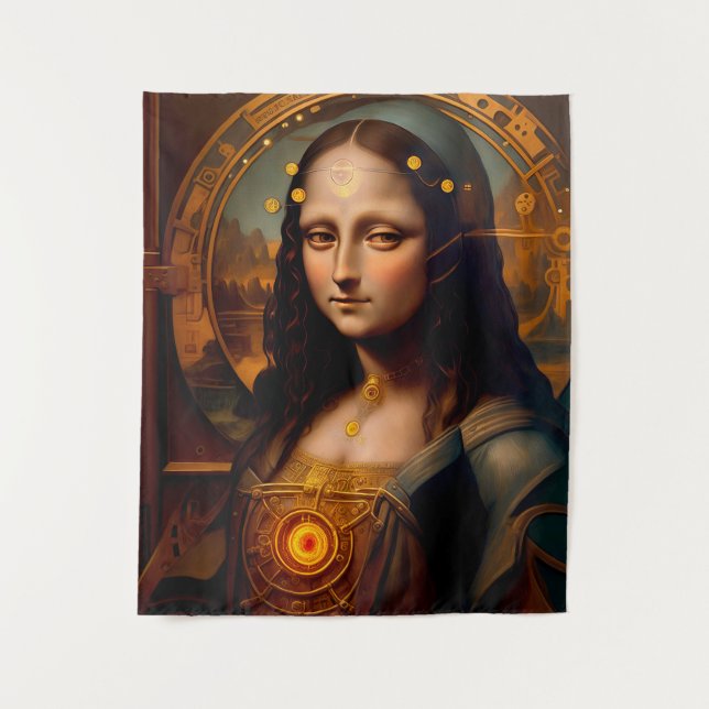 Steamy MONA LISA Cyborg Wandteppich (Vorderseite)