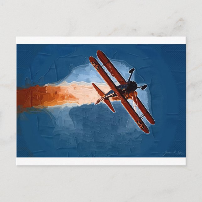 Stearman Biplane Postkarte (Vorderseite)