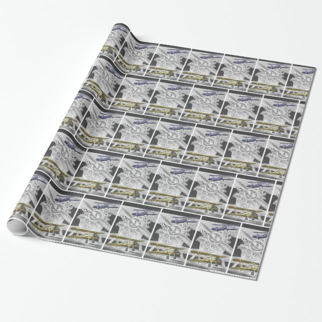 Stearman-Doppeldecker Geschenkpapier (Ungerollt)