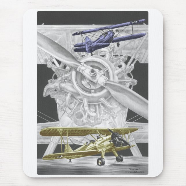Stearman-Doppeldecker Mousepad (Vorne)