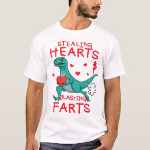 Stechen von Herz und Blade Furz Valentine Raptor T-Shirt